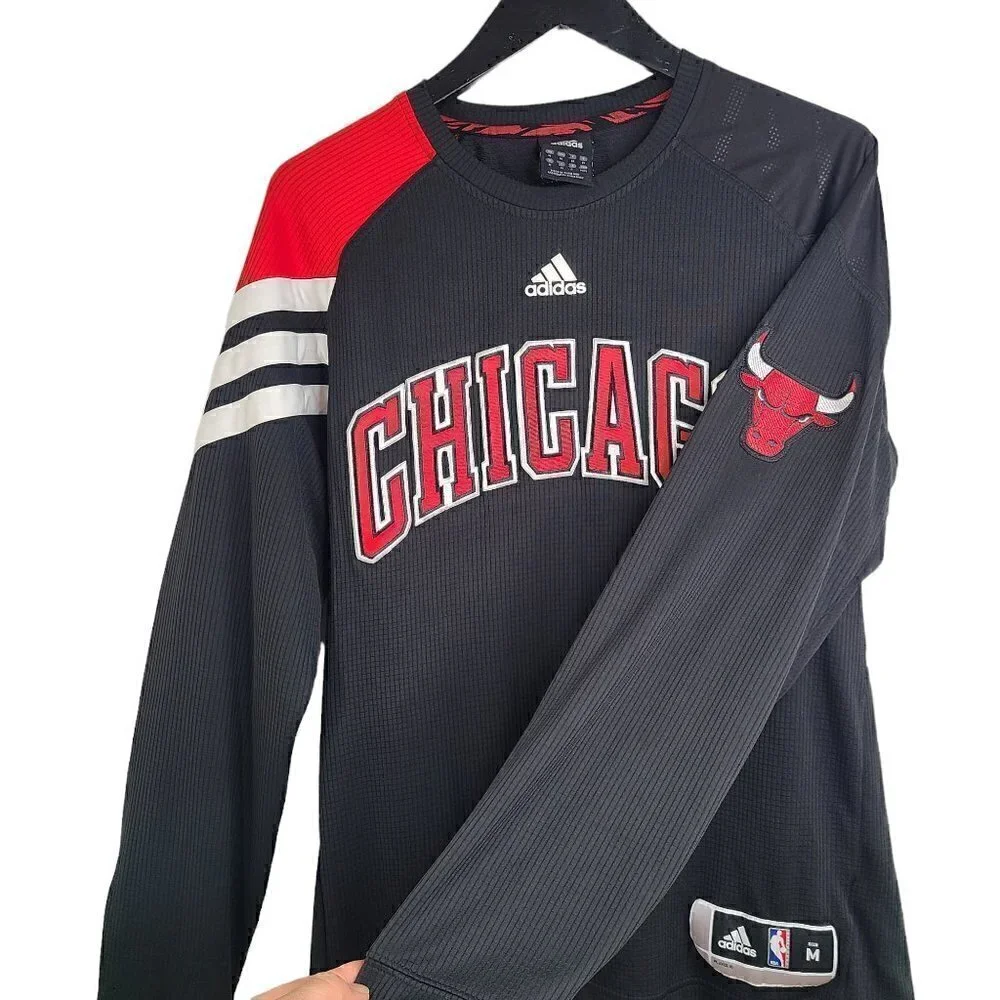 Chicago Bulls NBA Adidas ClimaCool Warm Up Long Sleeve Shooting Shirt Size M